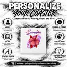 H019 Hibiscus Flower ceramic coaster by Mythic Airbrush, original Air-Volution design — product image 5