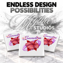 H019 Hibiscus Flower ceramic coaster by Mythic Airbrush, original Air-Volution design — product image 6