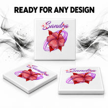 H019 Hibiscus Flower ceramic coaster by Mythic Airbrush, original Air-Volution design — product image 7
