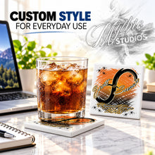H048 Infinity Sign ceramic coaster by Mythic Airbrush, original Air-Volution design — product image 2