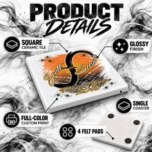 H048 Infinity Sign ceramic coaster by Mythic Airbrush, original Air-Volution design — product image 3