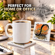 H048 Infinity Sign ceramic coaster by Mythic Airbrush, original Air-Volution design — product image 4