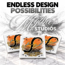 H048 Infinity Sign ceramic coaster by Mythic Airbrush, original Air-Volution design — product image 6
