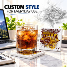 H049 Skull Logo ceramic coaster by Mythic Airbrush, original Air-Volution design — product image 2