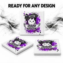 H050 Devil Kitten Logo ceramic coaster by Mythic Airbrush, original Air-Volution design — product image 7