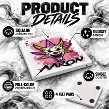 H052 Wicked Clown ceramic coaster by Mythic Airbrush, original Air-Volution design — product image 3