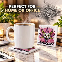 H052 Wicked Clown ceramic coaster by Mythic Airbrush, original Air-Volution design — product image 4