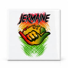 H053 Shaka Logo ceramic coaster by Mythic Airbrush, original Air-Volution design — main image