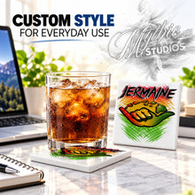 H053 Shaka Logo ceramic coaster by Mythic Airbrush, original Air-Volution design — product image 2