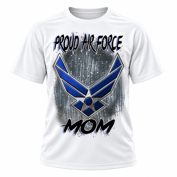 Military aviation-inspired emblem on personalized graphic T-shirt, Mythic Airbrush design H054