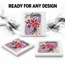 H055 Flower ceramic coaster — PT06 photo
