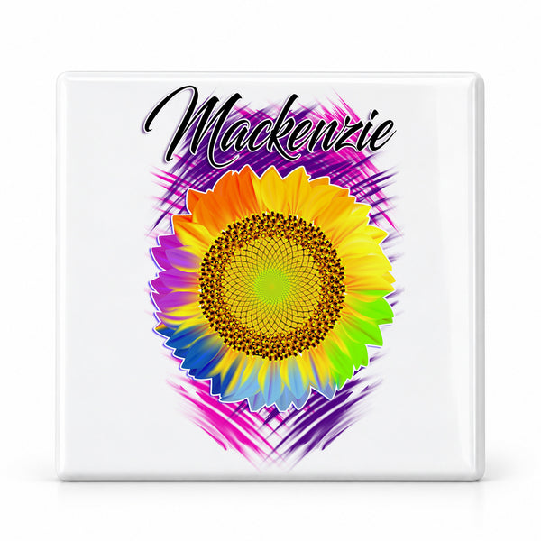 H057 Sunflower ceramic coaster — MAIN photo