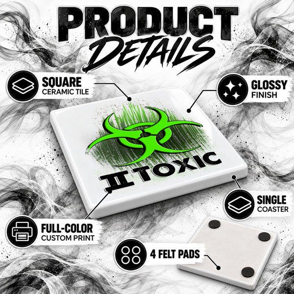H059 Toxic Logo ceramic coaster — PT02 photo