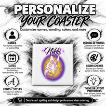I001 Butterfly ceramic coaster by Mythic Airbrush, original Air-Volution design — product image 5
