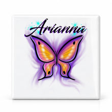 I002 Butterfly ceramic coaster by Mythic Airbrush, original Air-Volution design — main image