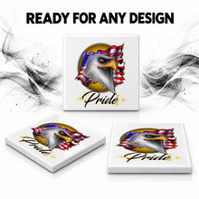 I003 American Flag Bald Eagle ceramic coaster by Mythic Airbrush, original Air-Volution design — product image 7