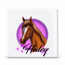 I004 Horse ceramic coaster by Mythic Airbrush, original Air-Volution design — main image