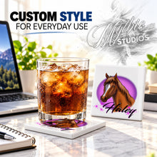 I004 Horse ceramic coaster by Mythic Airbrush, original Air-Volution design — product image 2