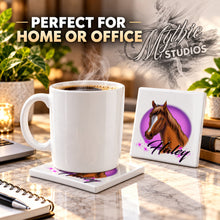 I004 Horse ceramic coaster by Mythic Airbrush, original Air-Volution design — product image 4