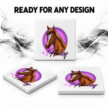 I004 Horse ceramic coaster by Mythic Airbrush, original Air-Volution design — product image 7