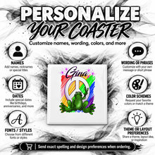 I009 Peace Frog ceramic coaster by Mythic Airbrush, original Air-Volution design — product image 5