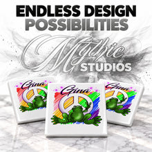 I009 Peace Frog ceramic coaster by Mythic Airbrush, original Air-Volution design — product image 6