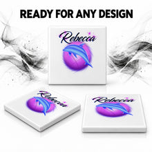 I010 Dolphin ceramic coaster by Mythic Airbrush, original Air-Volution design — product image 7