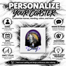 I011 Howling Wolf ceramic coaster by Mythic Airbrush, original Air-Volution design — product image 5