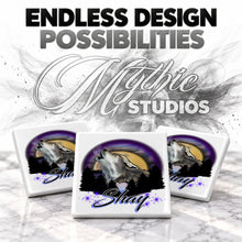 I011 Howling Wolf ceramic coaster by Mythic Airbrush, original Air-Volution design — product image 6