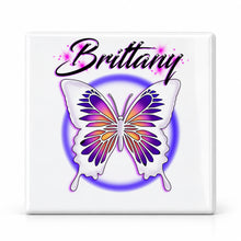 I012 Butterfly ceramic coaster by Mythic Airbrush, original Air-Volution design — main image