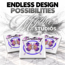 I012 Butterfly ceramic coaster by Mythic Airbrush, original Air-Volution design — product image 6