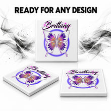 I012 Butterfly ceramic coaster by Mythic Airbrush, original Air-Volution design — product image 7