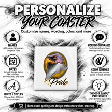 I013 American Flag Bald Eagle ceramic coaster by Mythic Airbrush, original Air-Volution design — product image 5