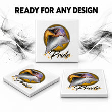 I013 American Flag Bald Eagle ceramic coaster by Mythic Airbrush, original Air-Volution design — product image 7