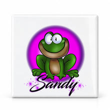 I015 Frog ceramic coaster by Mythic Airbrush, original Air-Volution design — main image