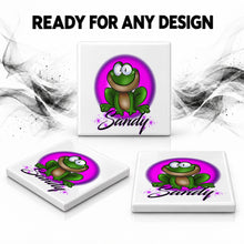 I015 Frog ceramic coaster by Mythic Airbrush, original Air-Volution design — product image 7