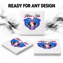 I018 Dolphin Heart ceramic coaster by Mythic Airbrush, original Air-Volution design — product image 7