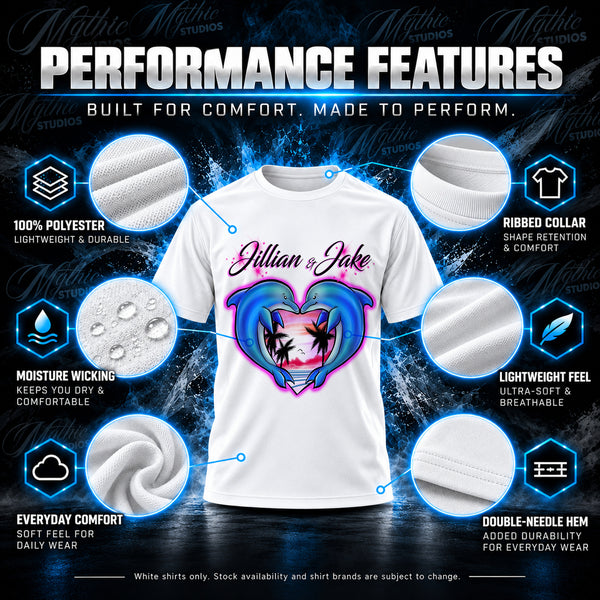 Personalized Dolphin Heart T-Shirt by Mythic Airbrush, additional product image 3