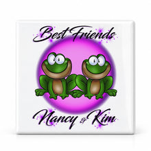 I022 Best Friend Frogs ceramic coaster by Mythic Airbrush, original Air-Volution design — main image