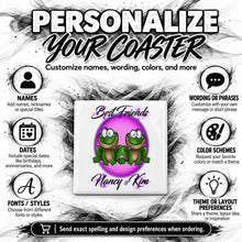 I022 Best Friend Frogs ceramic coaster by Mythic Airbrush, original Air-Volution design — product image 5