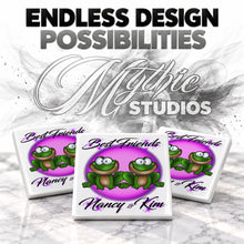 I022 Best Friend Frogs ceramic coaster by Mythic Airbrush, original Air-Volution design — product image 6