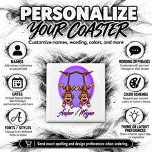 I023 Best Friend Monkeys ceramic coaster by Mythic Airbrush, original Air-Volution design — product image 5