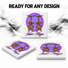 I023 Best Friend Monkeys ceramic coaster by Mythic Airbrush, original Air-Volution design — product image 7