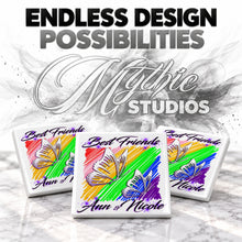 I024 Best Friend Butterflies ceramic coaster by Mythic Airbrush, original Air-Volution design — product image 6