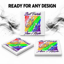 I024 Best Friend Butterflies ceramic coaster by Mythic Airbrush, original Air-Volution design — product image 7