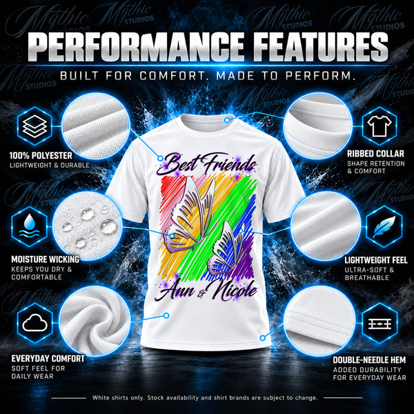Personalized Best Friend Butterflies T-Shirt by Mythic Airbrush, additional product image 3