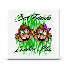 I027 Monkeys ceramic coaster by Mythic Airbrush, original Air-Volution design — main image