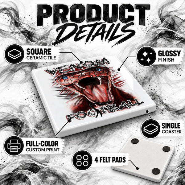 I028 Snake ceramic coaster by Mythic Airbrush, original Air-Volution design — product image 3