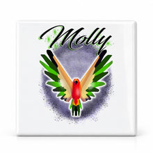 I029 Bird ceramic coaster by Mythic Airbrush, original Air-Volution design — main image