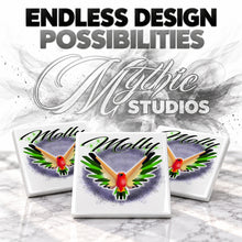 I029 Bird ceramic coaster by Mythic Airbrush, original Air-Volution design — product image 6